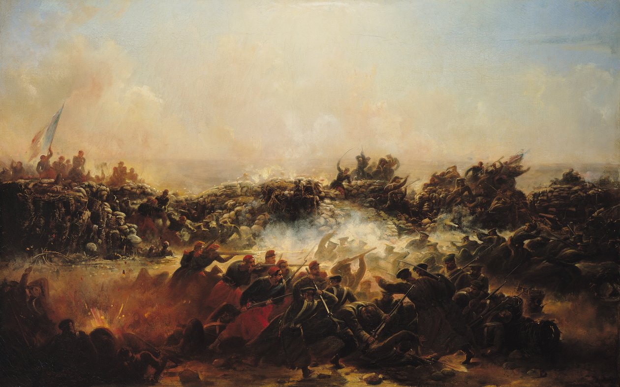Slaget ved Sebastopol, højre del af triptykken, efter 1855 (se også 70337 og 70338) af Jean Charles Langlois