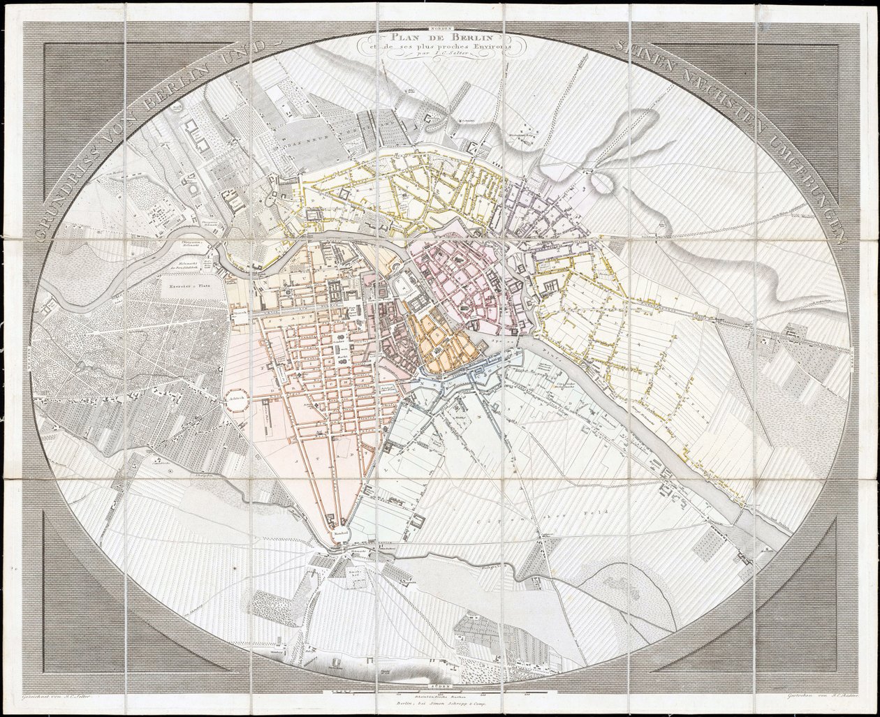 Grundplan for Berlin og dets umiddelbare omgivelser af Jean Chrétien Selter