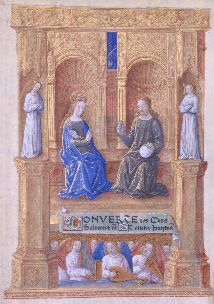 Fru Lat. Q.v.I.126 f.40v Kristus og Jomfru Maria på tronen, fra 