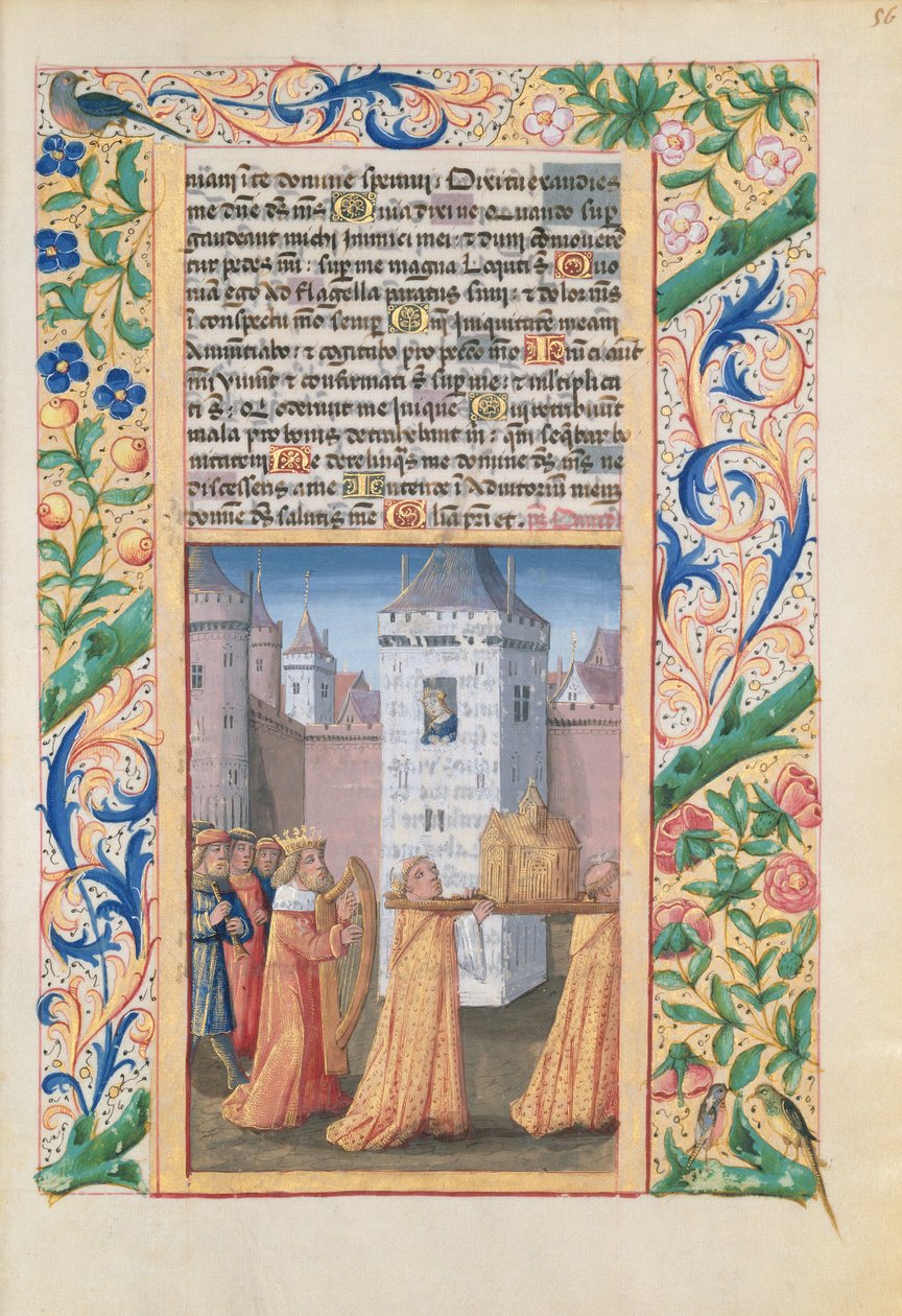 Fru Lat. Q.v.I.126 f.56 David eskorterer Pagtens Ark til Jerusalem, fra 