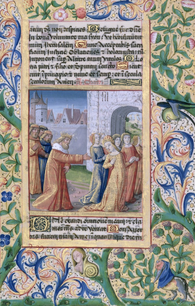 Fru Lat. Q.v.I.126 f.57 Kong David begærer Bathsheba, fra 
