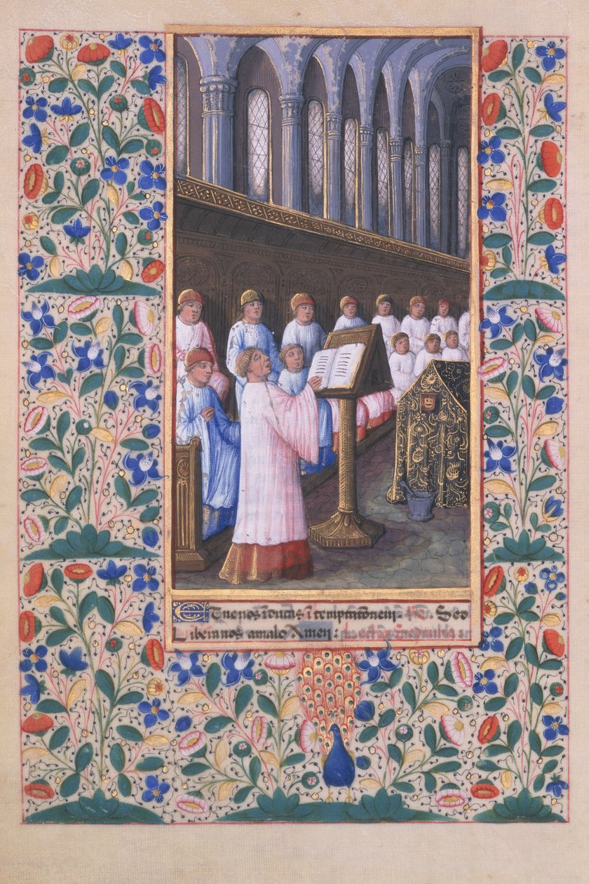 Fru Lat. Q.v.I.126 f.77v Illustration af en begravelse, fra 