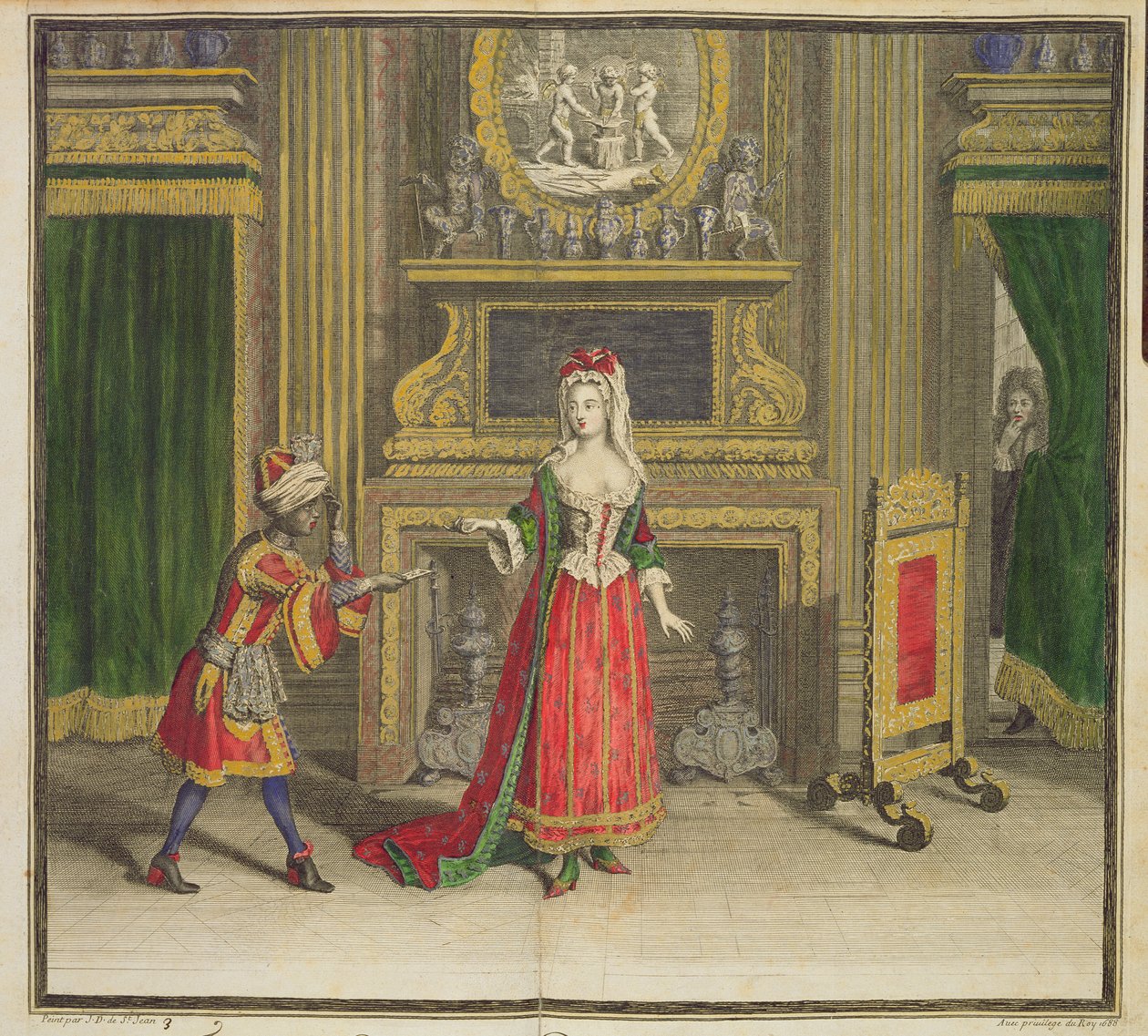 Dame i sit soveværelse, udgivet ca.1688-90 af Jean Dieu de Saint Jean