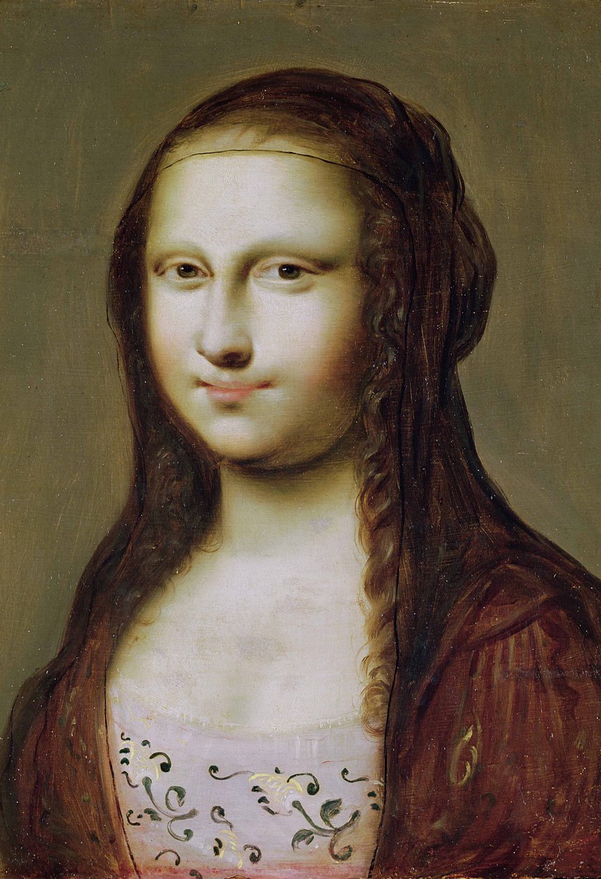Portræt af en kvinde inspireret af Mona Lisa af Jean Ducayer