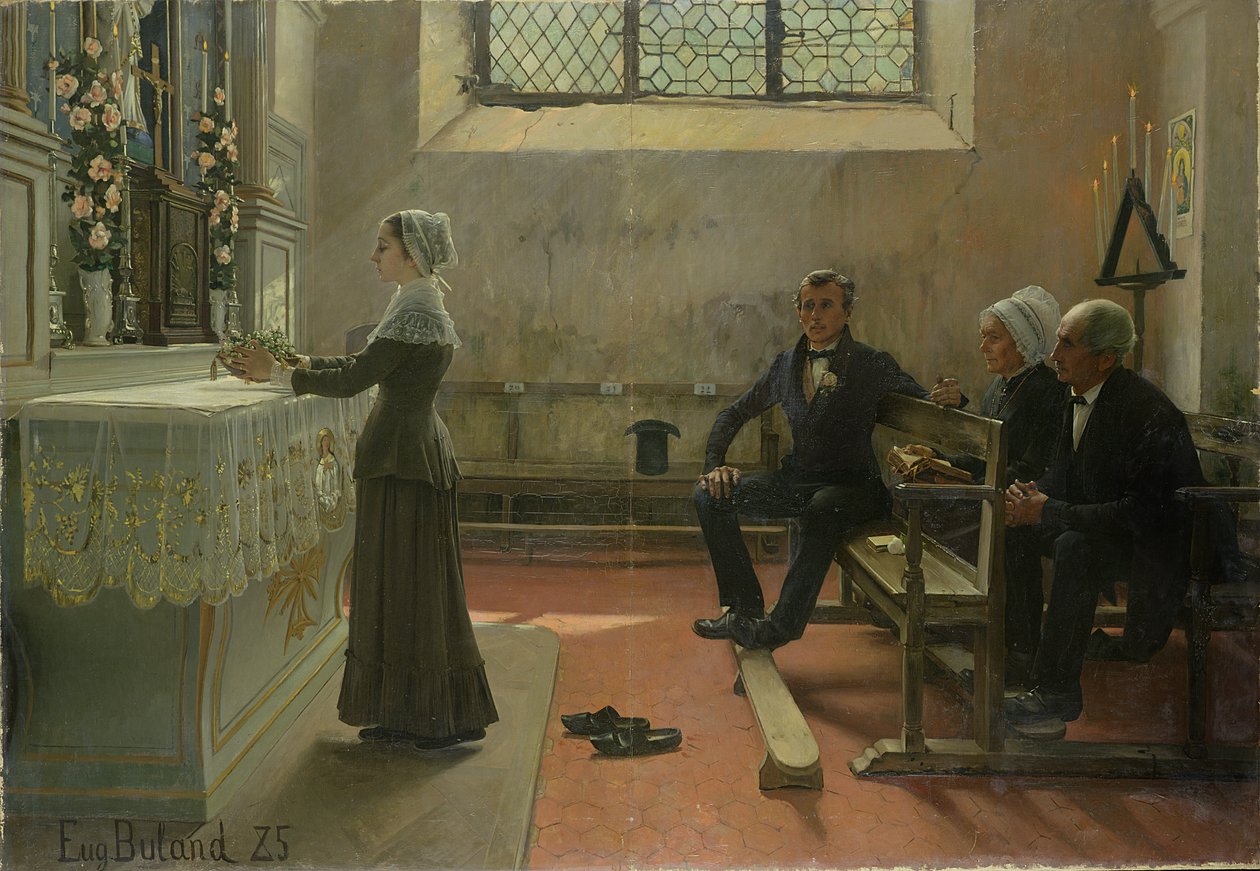 Offer til jomfruen dagen efter brylluppet, 1885 af Jean Eugene Buland