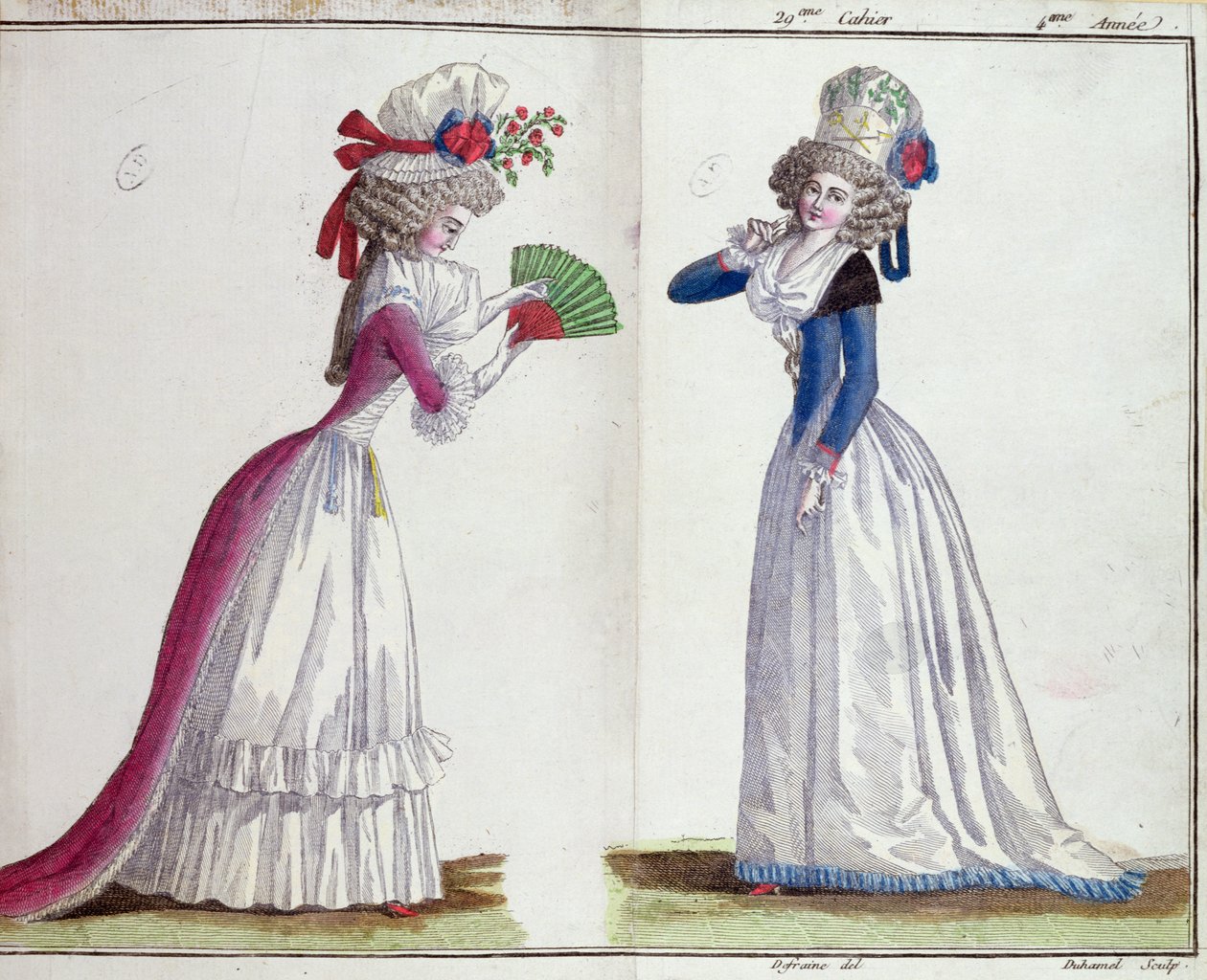 Modeplade, 1789 (farvegravering) af Jean Florent Defraine
