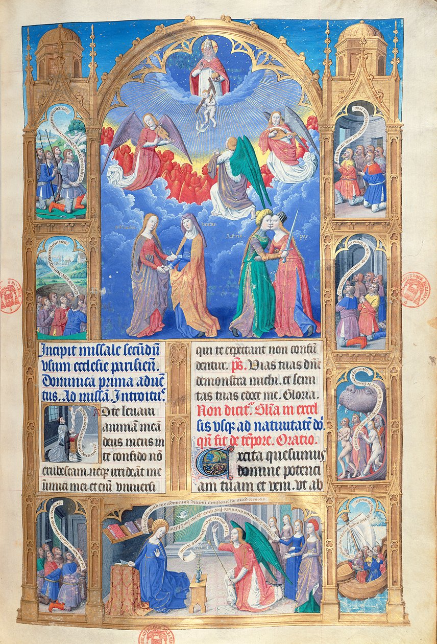 Ms 412 Åbningsside fra Missel de Paris, ca. 1475 af Jean Fouquet