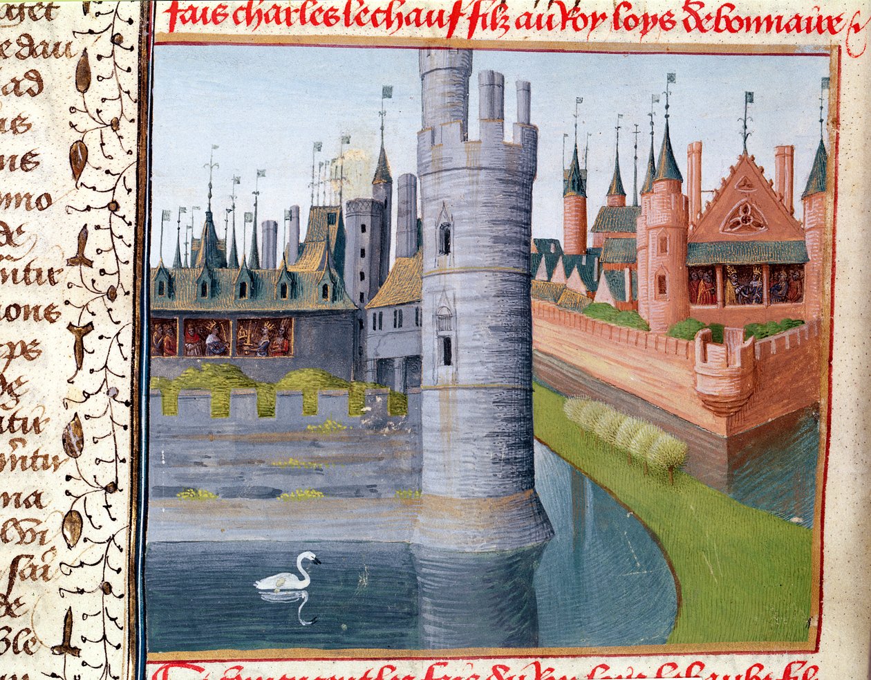Ms Fr 6465 fol.151v Livet af Ludvig II (846-79) "Stammereren", fra Grandes Chroniques de France, ca. 1460 af Jean Fouquet