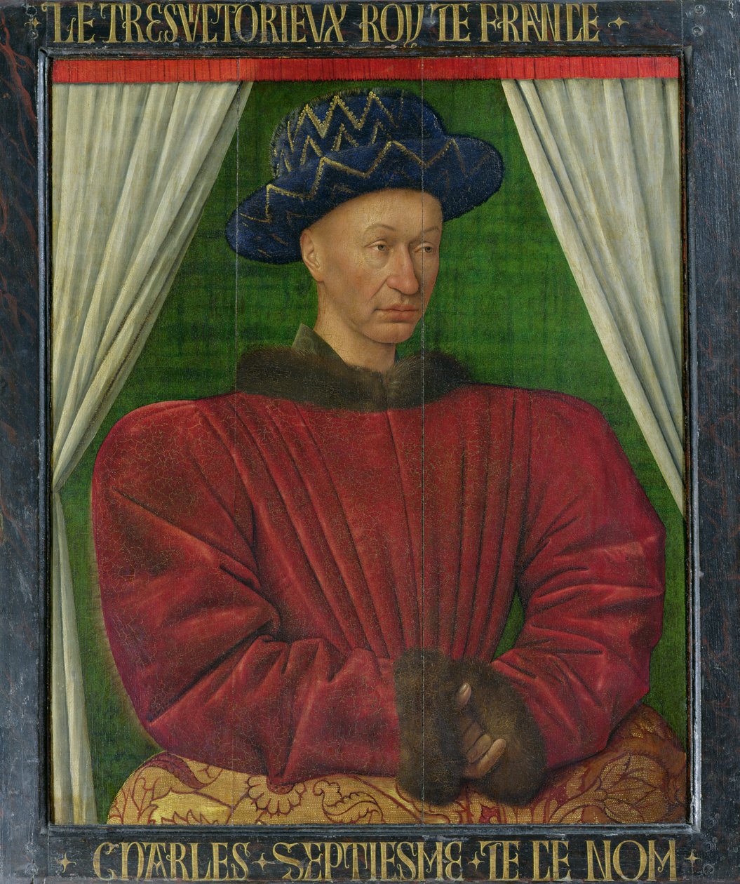 Portræt af Karl 7., ca.1445-50 af Jean Fouquet