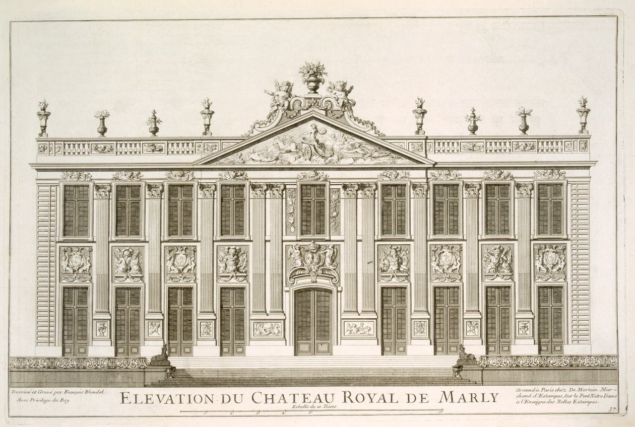 Højde af Det Kongelige Slot ved Marly, ca. 1720