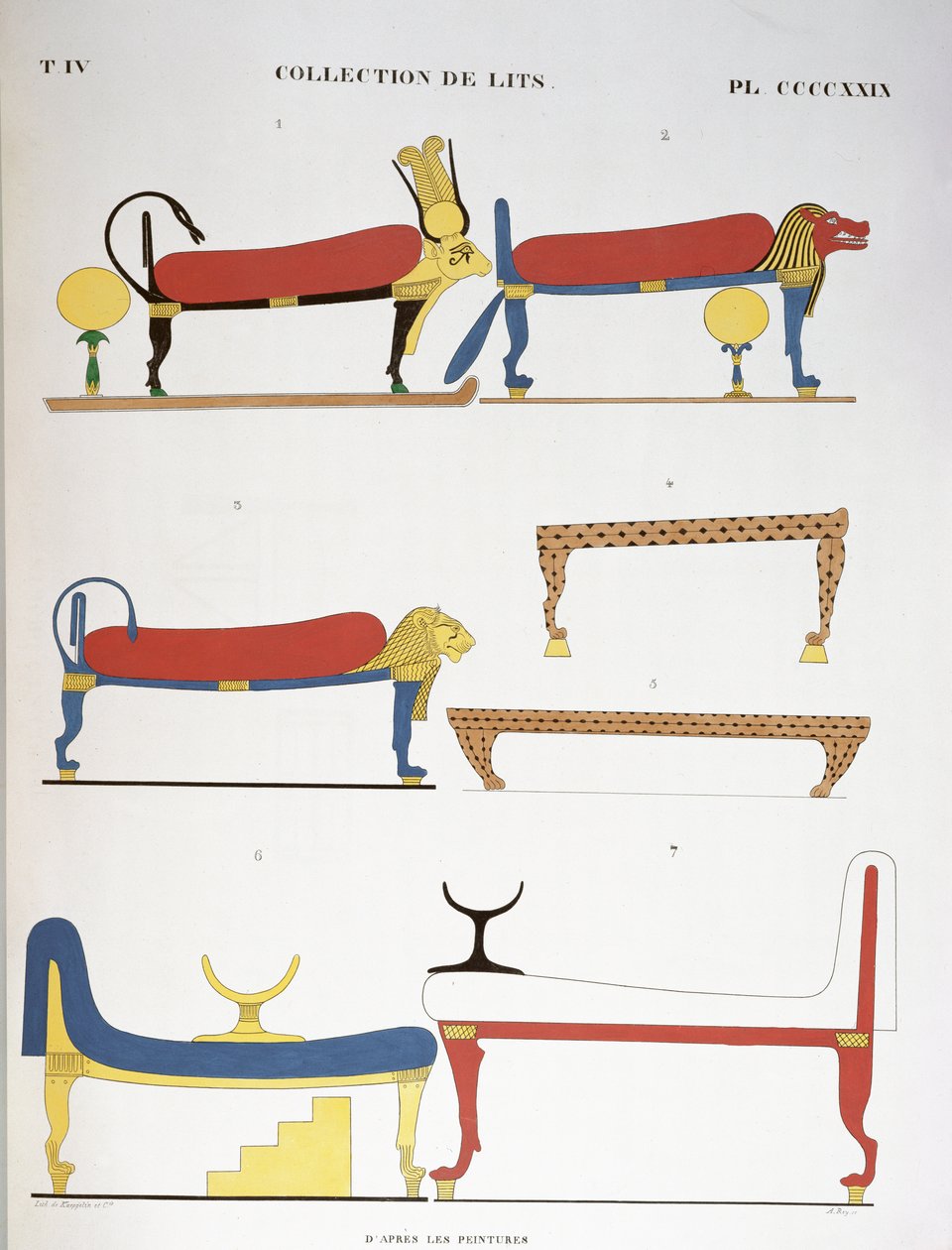 Samling af oldægyptiske senge, 1839-45 af Jean Francois Champollion