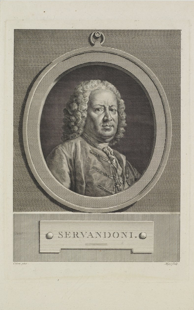 Servandoni, graveret af Simon Charles Miger (1736-1820), ca. 1766 af Jean Francois Colson