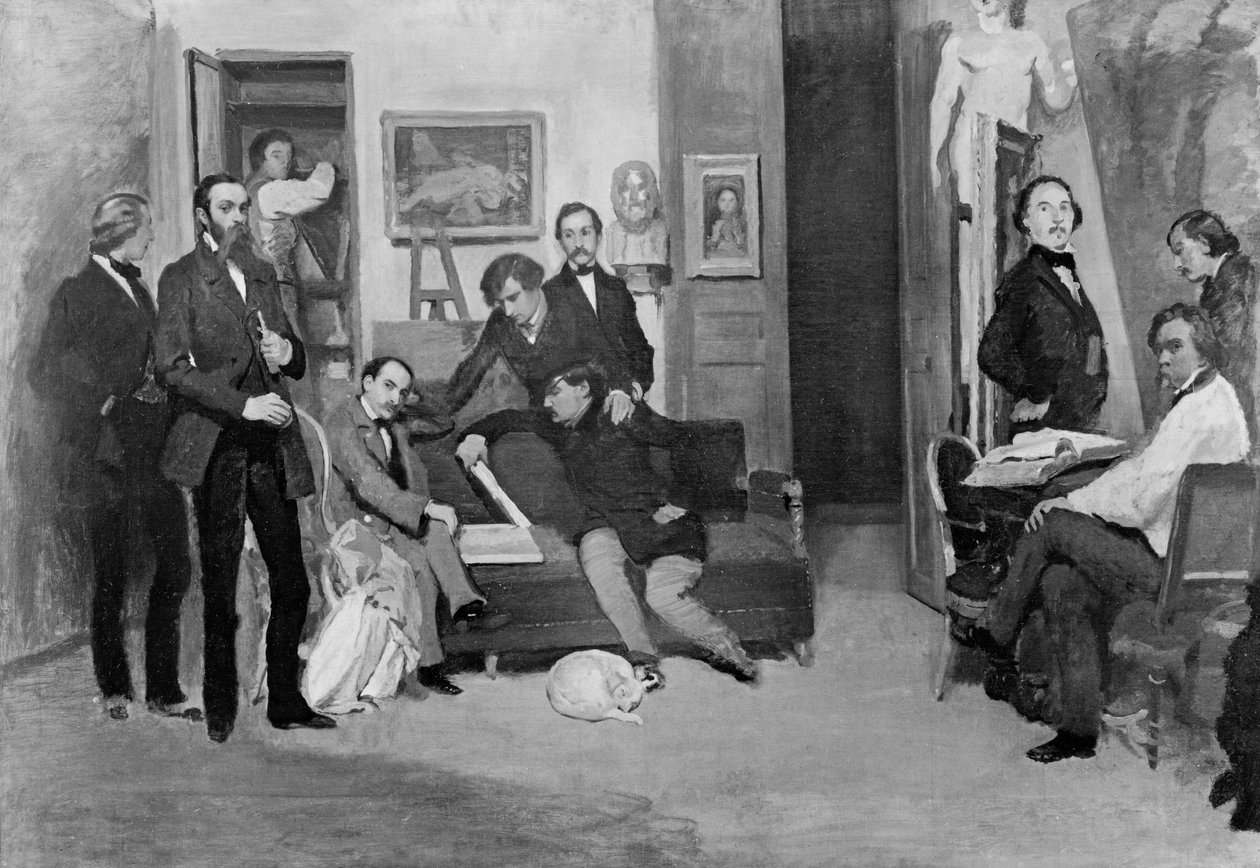 Malerens Atelier af Jean Francois Gigoux