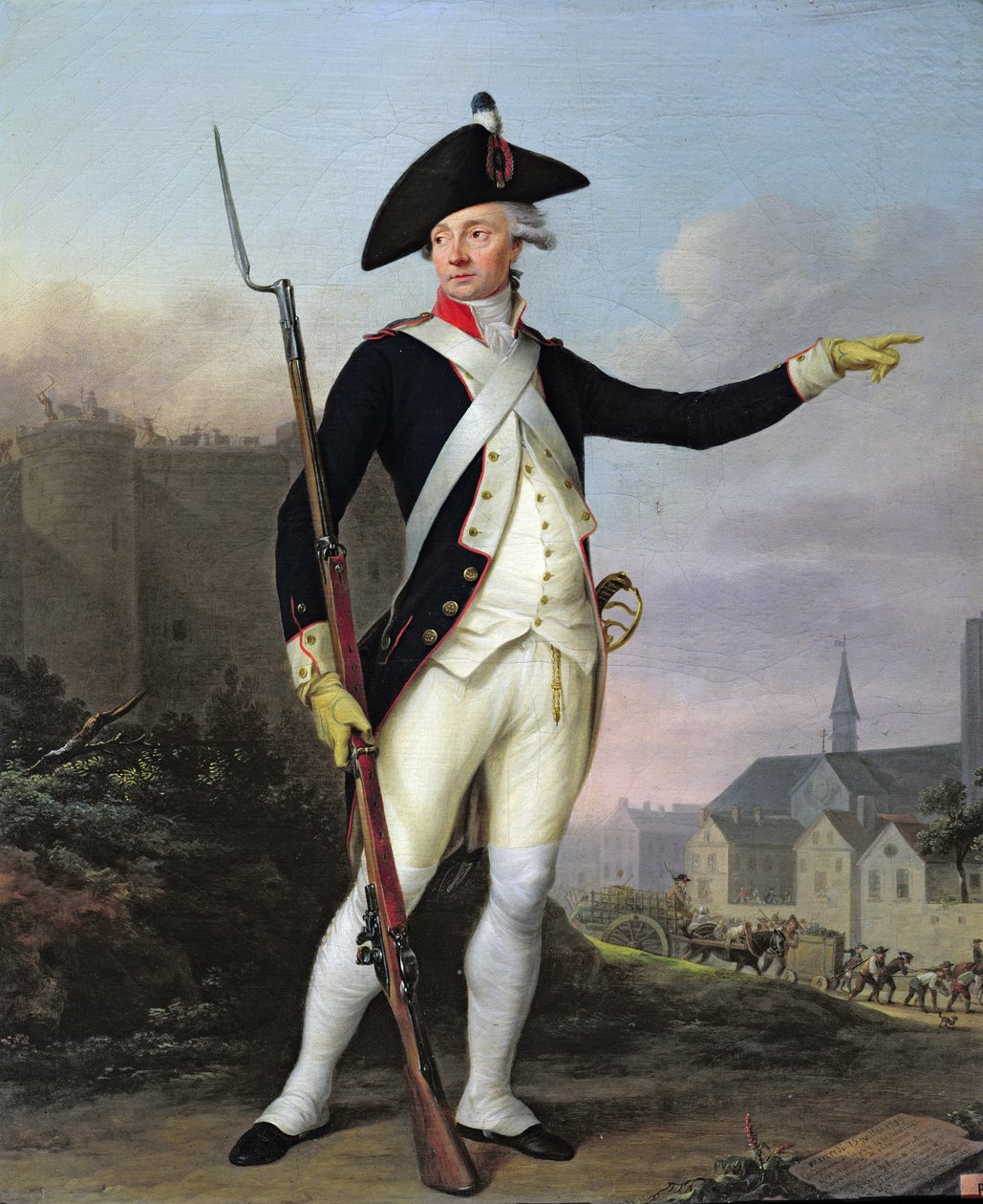 Borger Nau-Deville i nationalgardens uniform, 15. juli 1789, 1790 af Jean Francois Marie Bellier