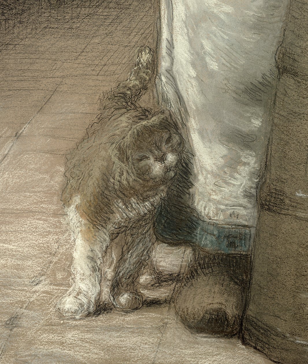 Churning Butter, 1866-68 (blyant og pastel på papir) (detalje af 155306) af Jean Francois Millet