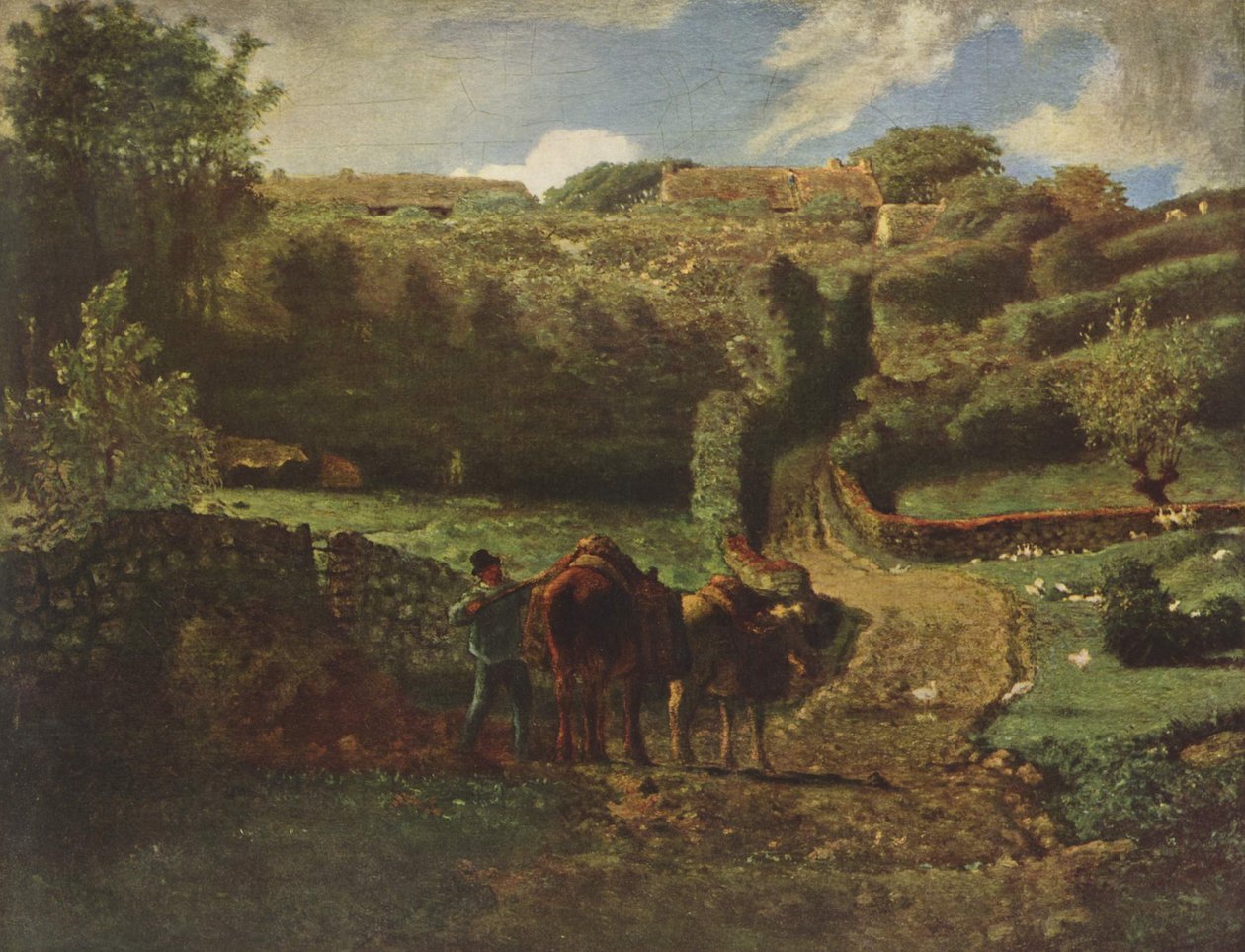 Landsbyen Cousin nær Gréville af Jean Francois Millet