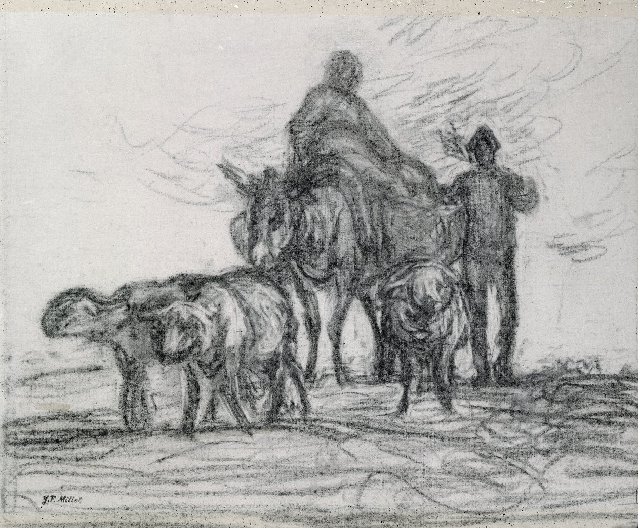 Return from the Fields, 1873 (kul) af Jean Francois Millet