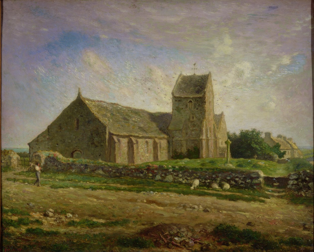 Kirken i Greville, ca. 1871-74 af Jean Francois Millet