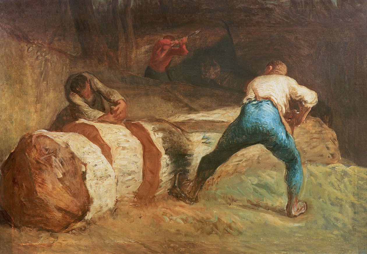The Wood Sawyers, 1848 af Jean Francois Millet