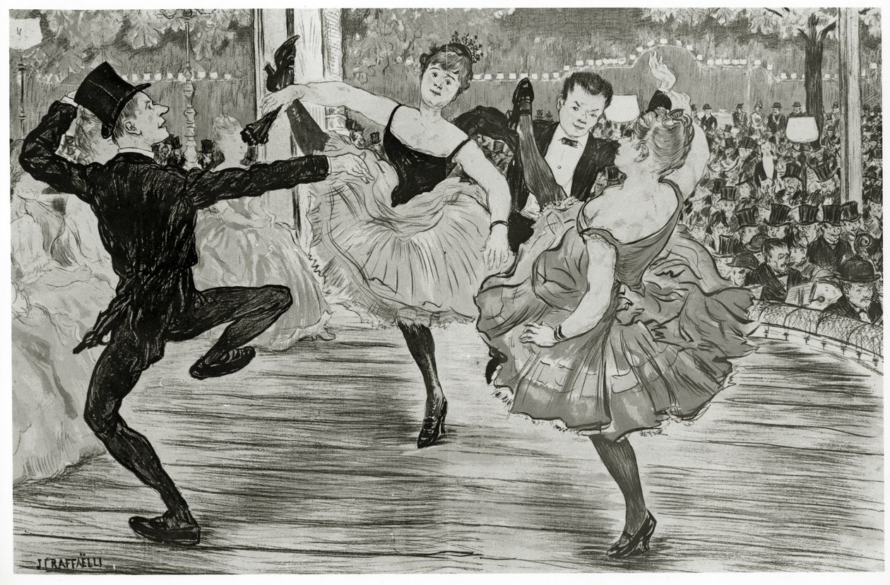 Quadrille ved Moulin Rouge af Jean Francois Raffaelli
