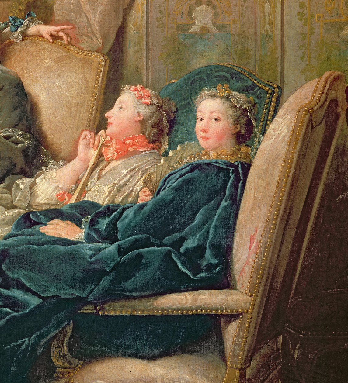 Oplæsning af Moliere, ca. 1728 detalje af 29516 af Jean François de Troy