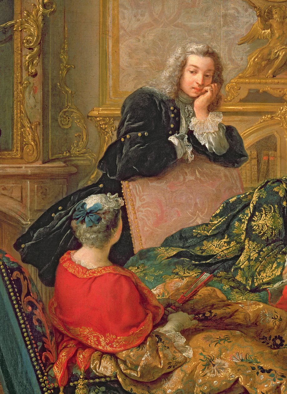 Oplæsning af Moliere, ca. 1728 detalje af 29516 af Jean François de Troy