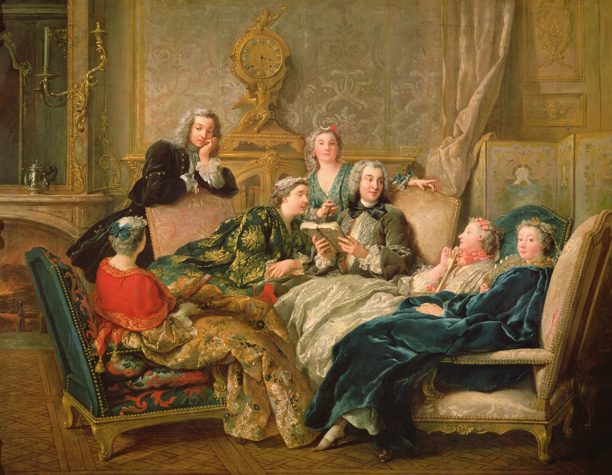Oplæsning af Moliere, ca.1730 af Jean François de Troy