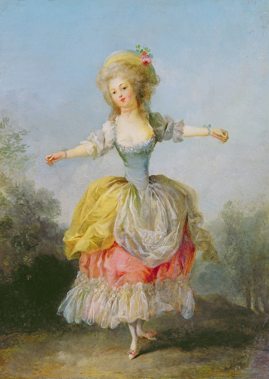 Danser klædt i Louis XVI kostume af Jean Frederic Schall