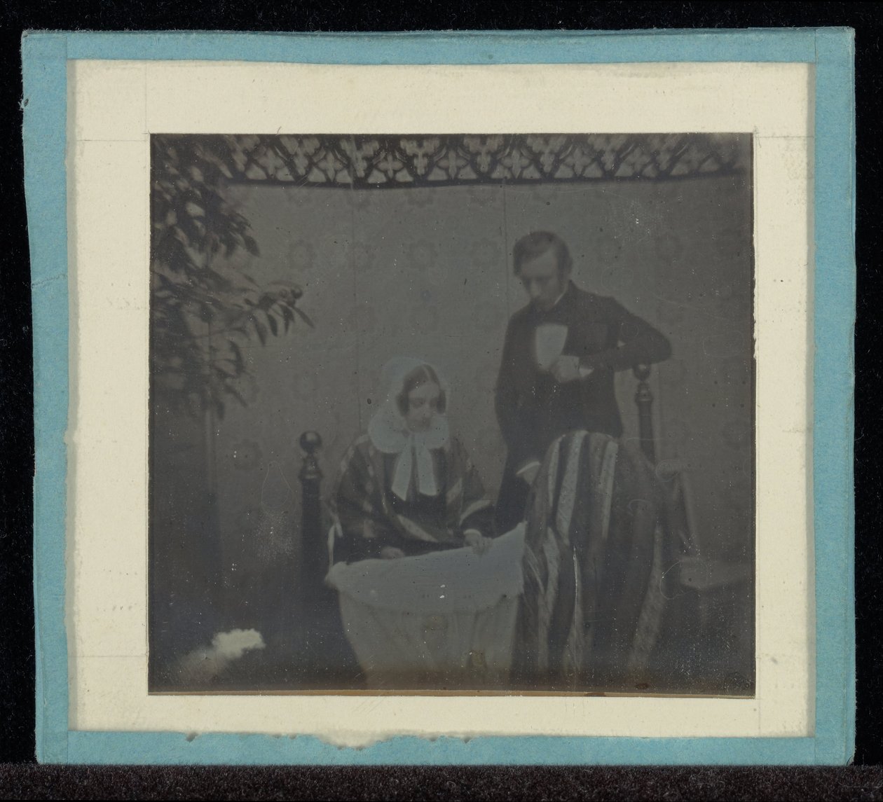 (Portræt af M. und Mme. Eynard ved en vugge) af Jean Gabriel Eynard