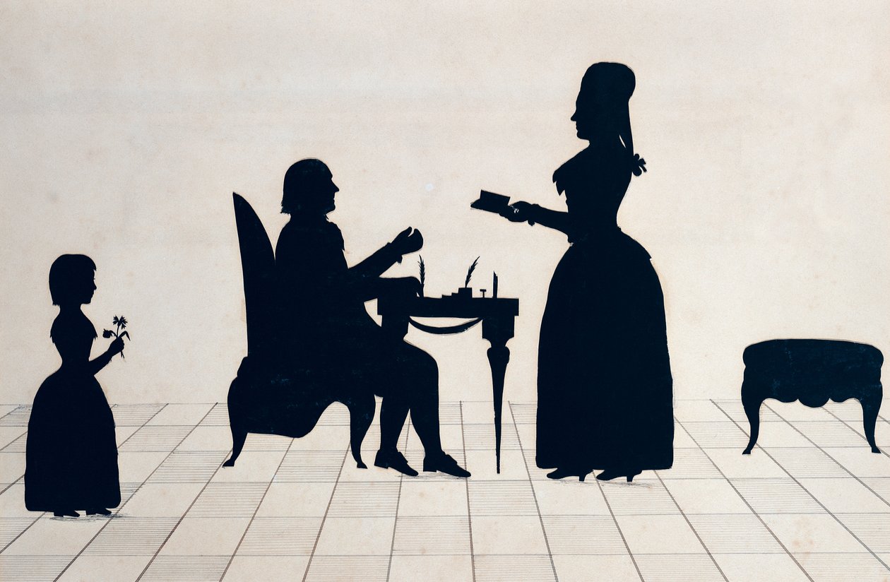 Silhuetter af Monsieur og Madame Roland og deres datter, Eudora af Jean Gaspard Lavater