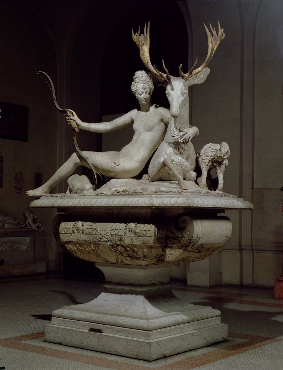Diana monteret på en kronhjort (marmor og bronze) (se 27649 for detaljer) af Jean Goujon