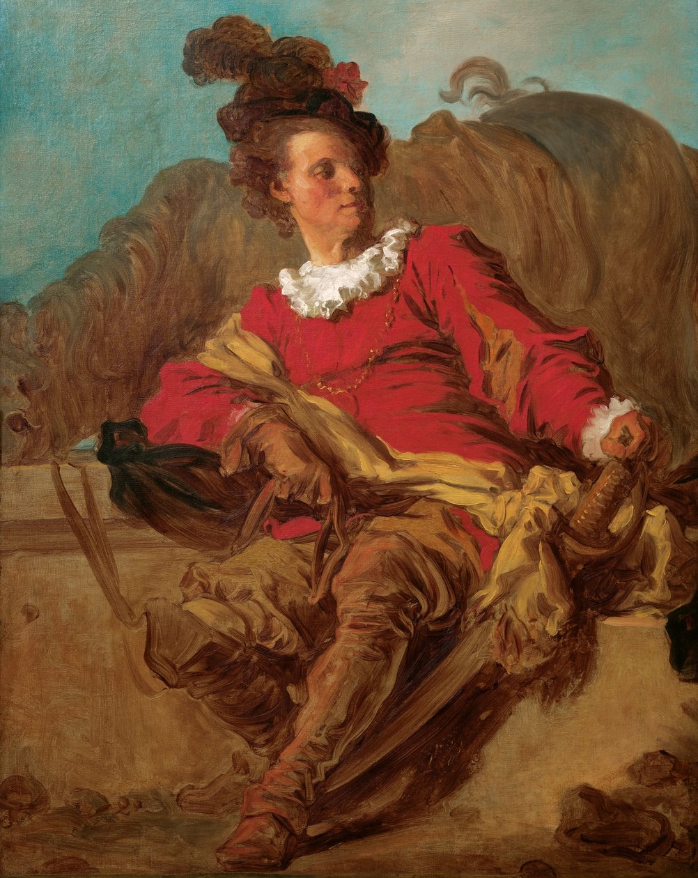 Jean-Claude Richard, abbed af Saint-Non, iklædt en lEspagnole af Jean Honore Fragonard