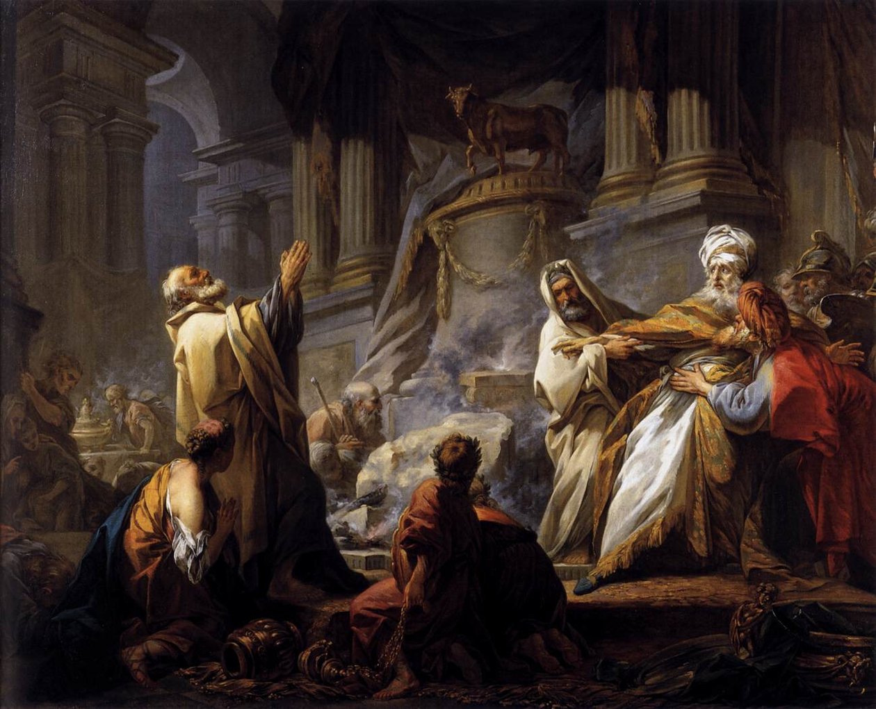 Jeroboam ofrer et offer til afguden af Jean Honore Fragonard