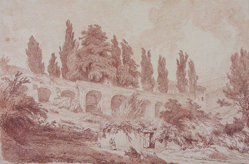 Støttemur ved Villa dEste i Tivoli af Jean Honore Fragonard