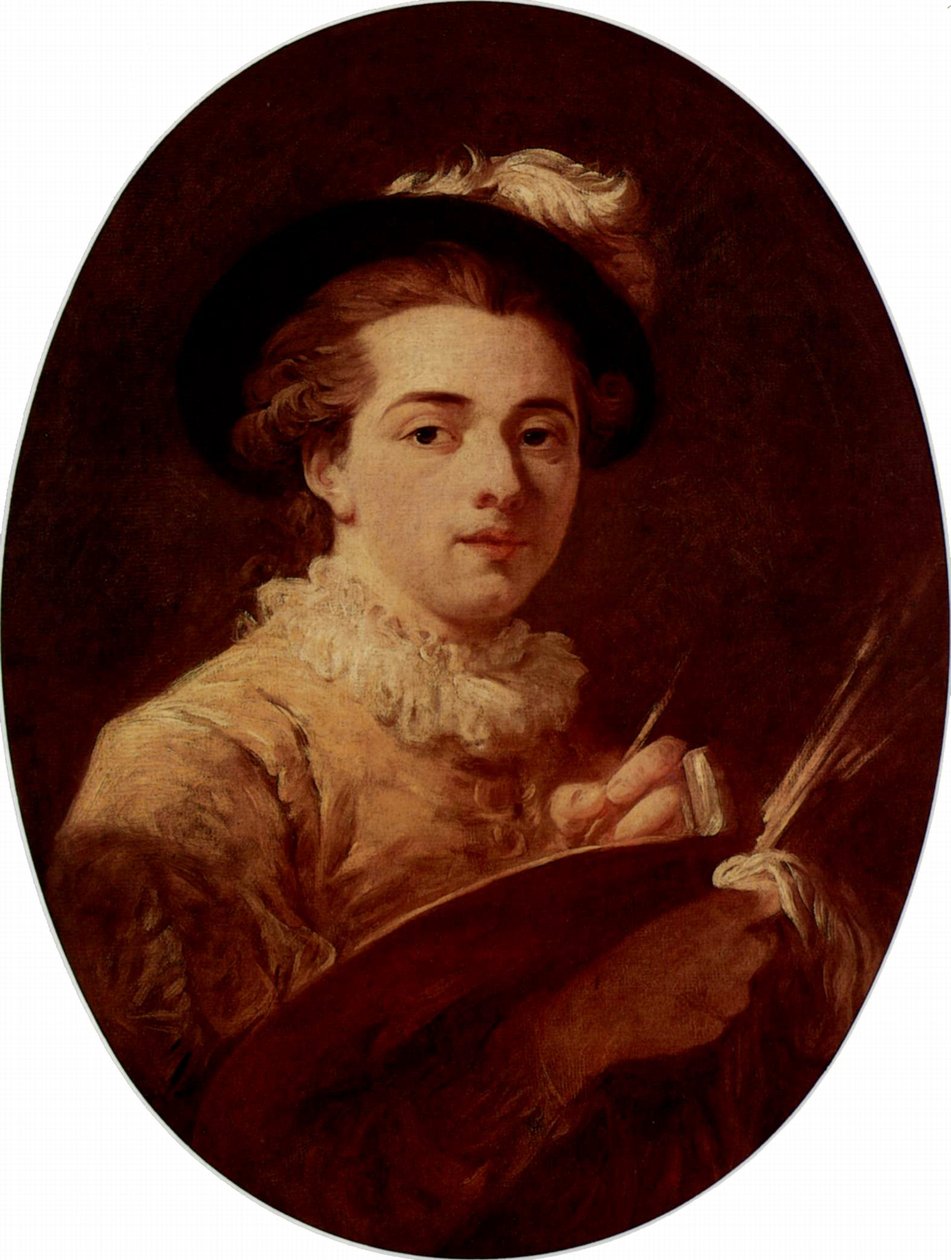 Selvportræt, ovalt af Jean Honore Fragonard