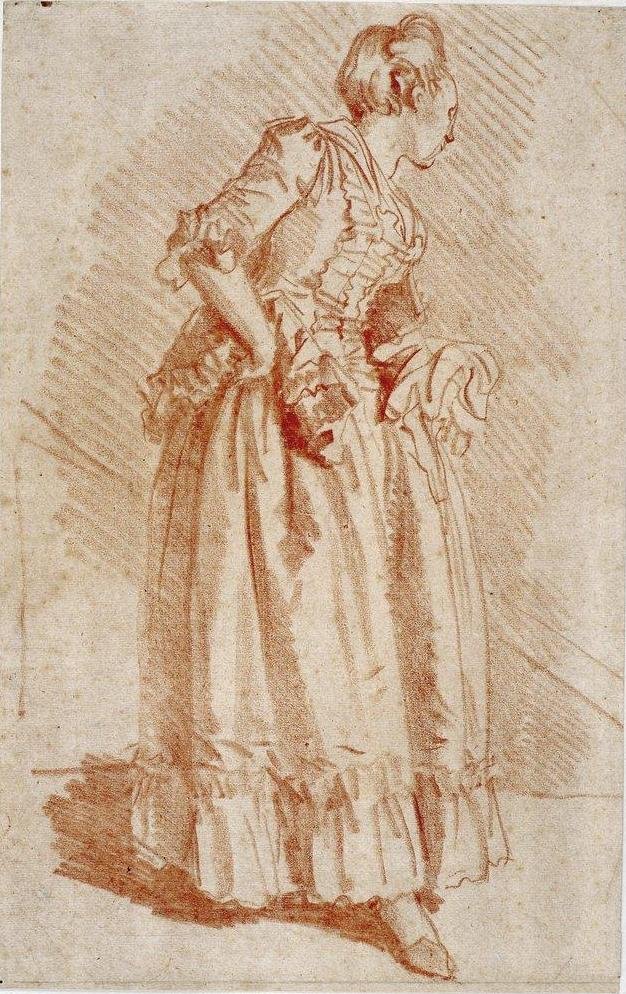Studie af en kvindefigur af Jean Honore Fragonard