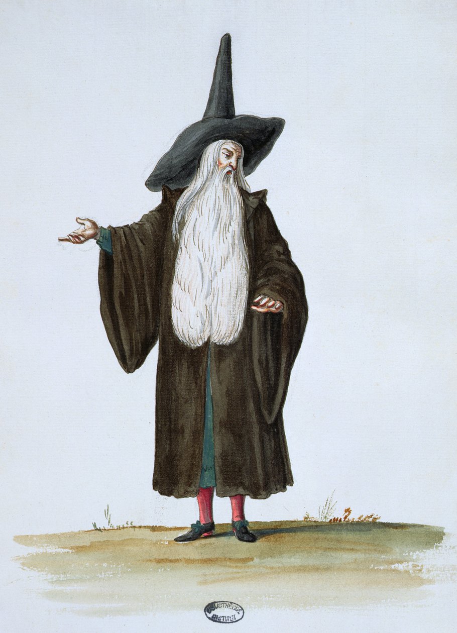 En tryllekunstner, teatralsk kostumedesign til festlighederne og festerne af Ludvig XIV af Jean I Berain