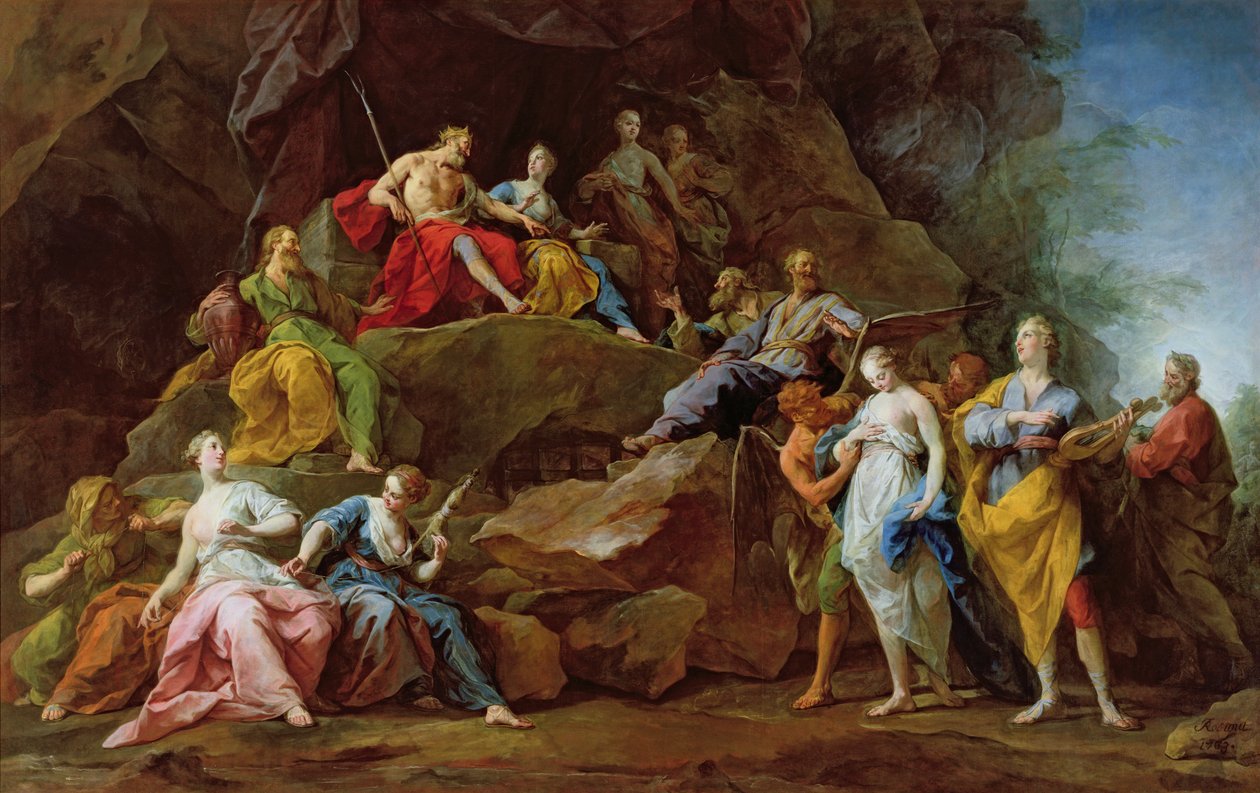 Orpheus in the Underworld genvinder Eurydice, eller The Music, 1763 af Jean Bernard Restout