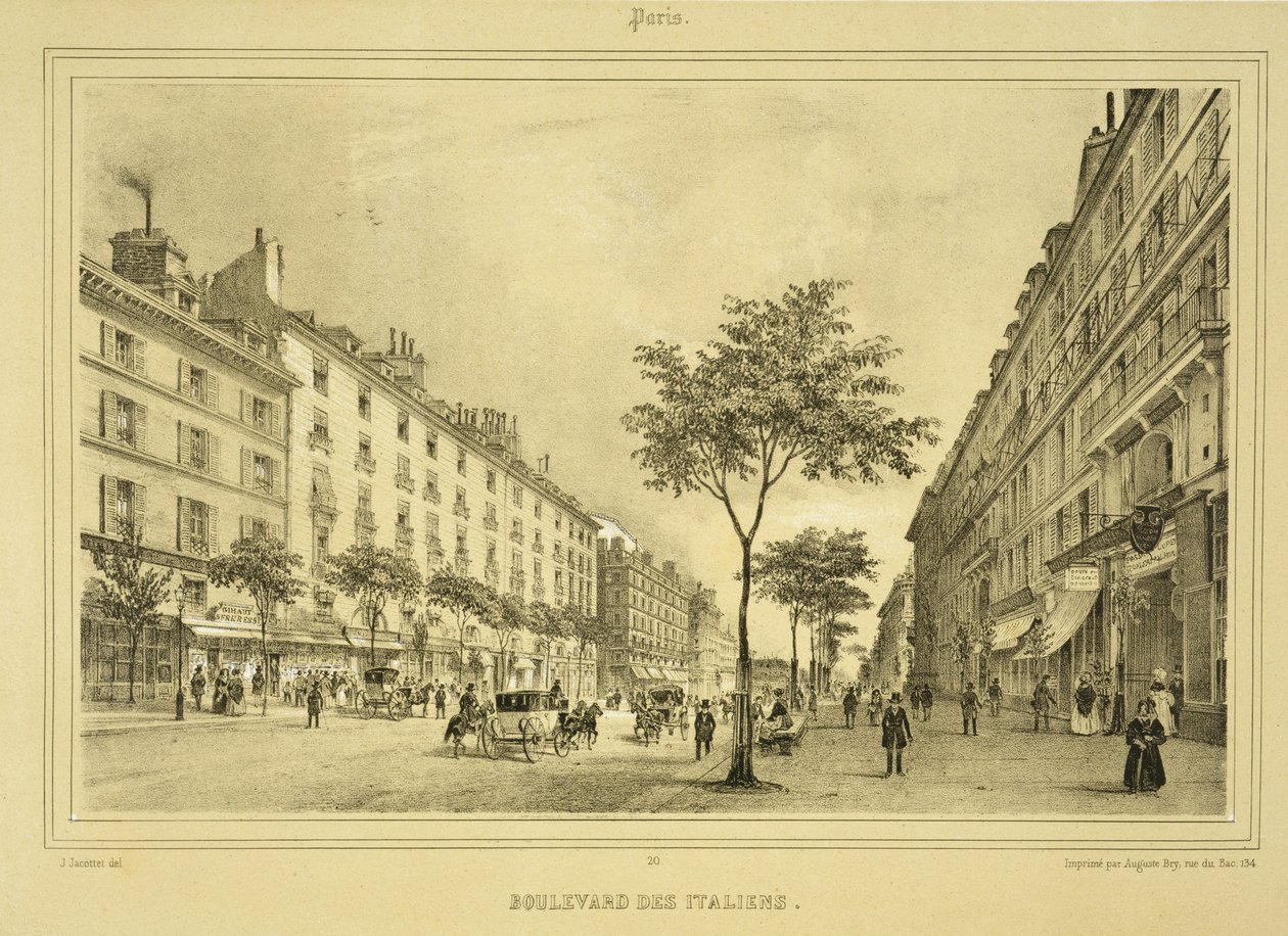 Boulevard des Italiens, fra "Paris et ses Environs", udgivet omkring 1850-60