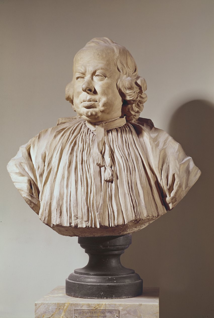 Portrætbuste af kanon Alexandre-Gui Pingre (1711-96) (terracotta) af Jean Jacques Caffieri