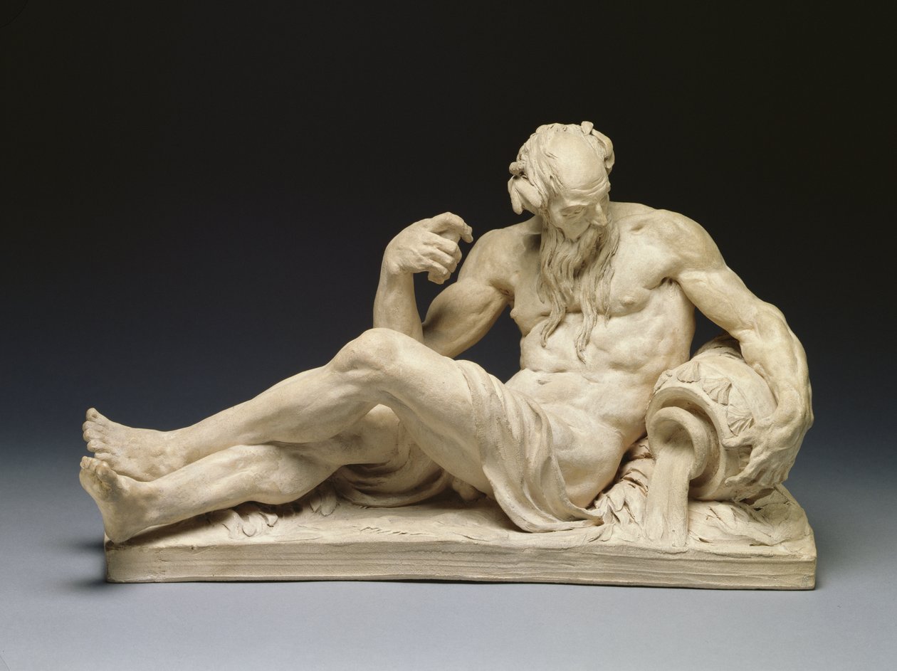 River God (set forfra) ca. 1755 (terracotta) (se 66077 for bagfra) af Jean Jacques Caffieri