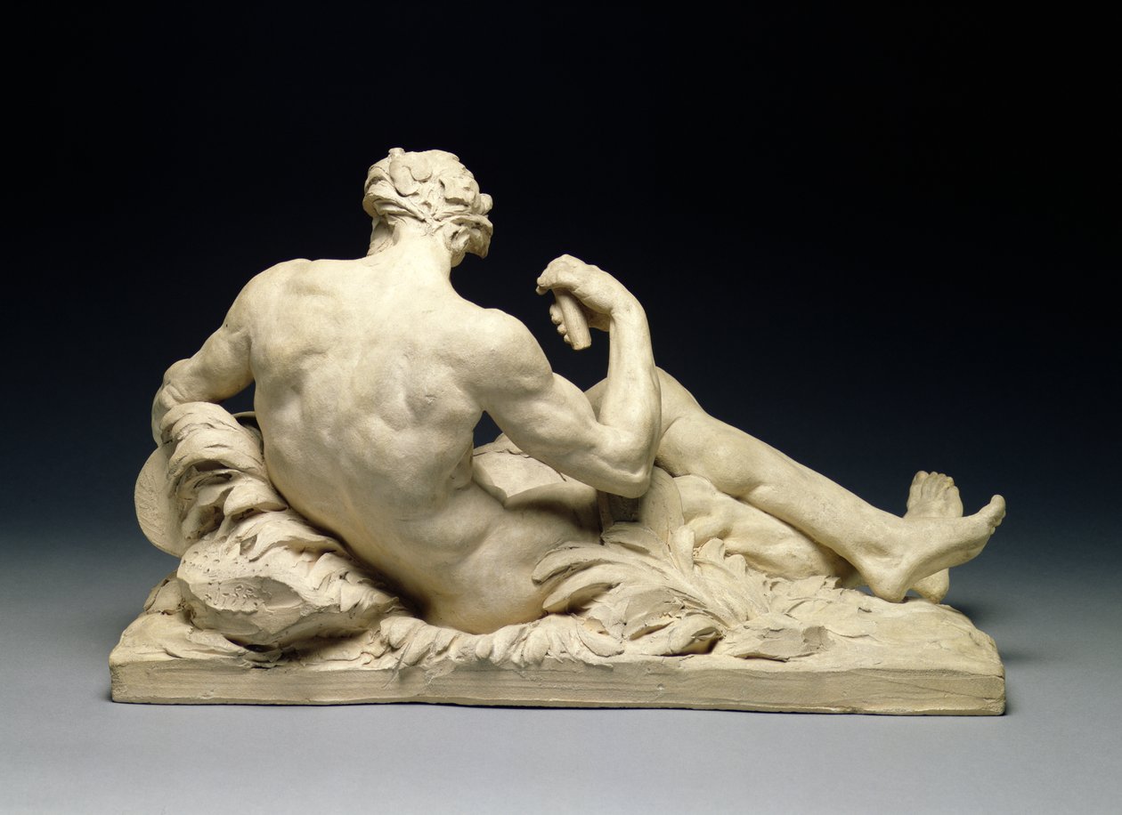 Flodgud (bagfra) ca. 1755 (terracotta) (for frontalfoto se 66077) af Jean Jacques Caffieri