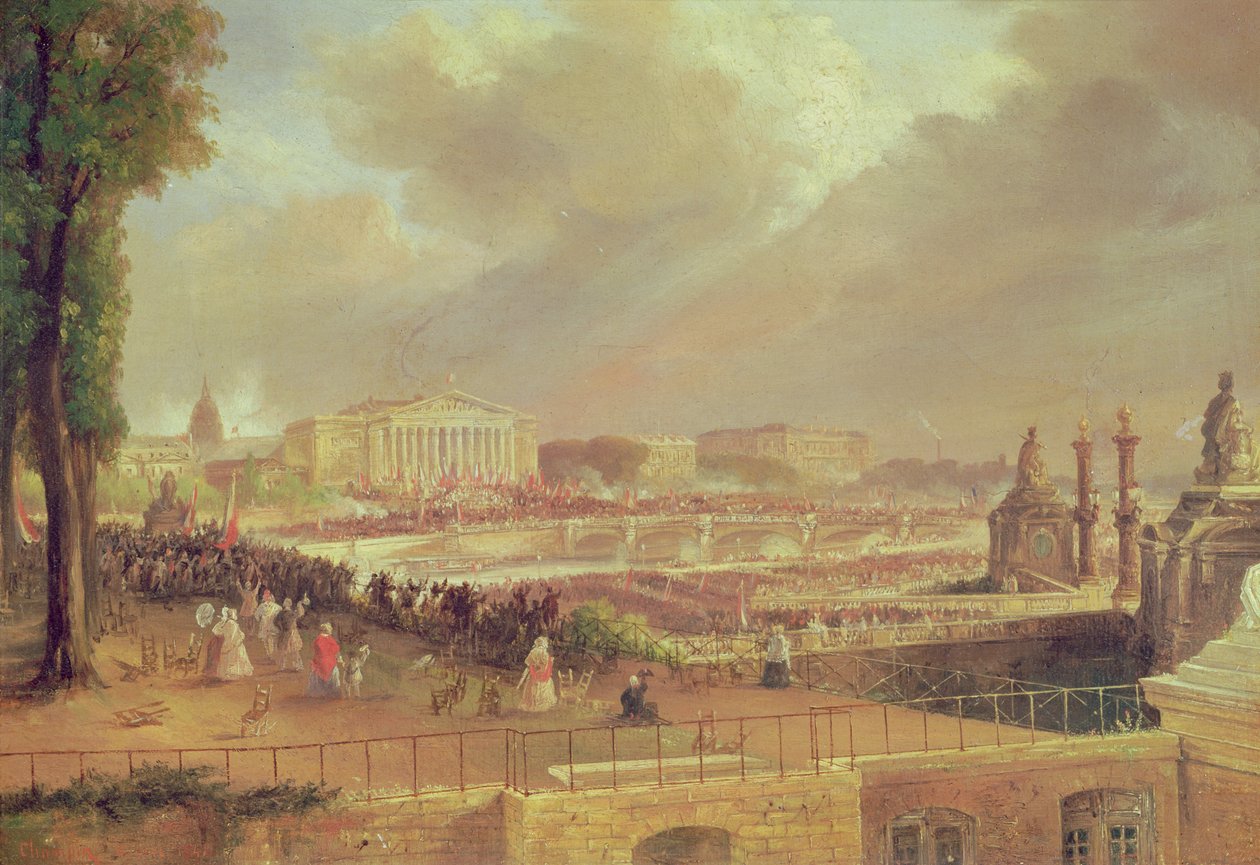 Proklamation af den anden franske republik, Place de la Concorde, 24. februar 1848 af Jean Jacques Champin