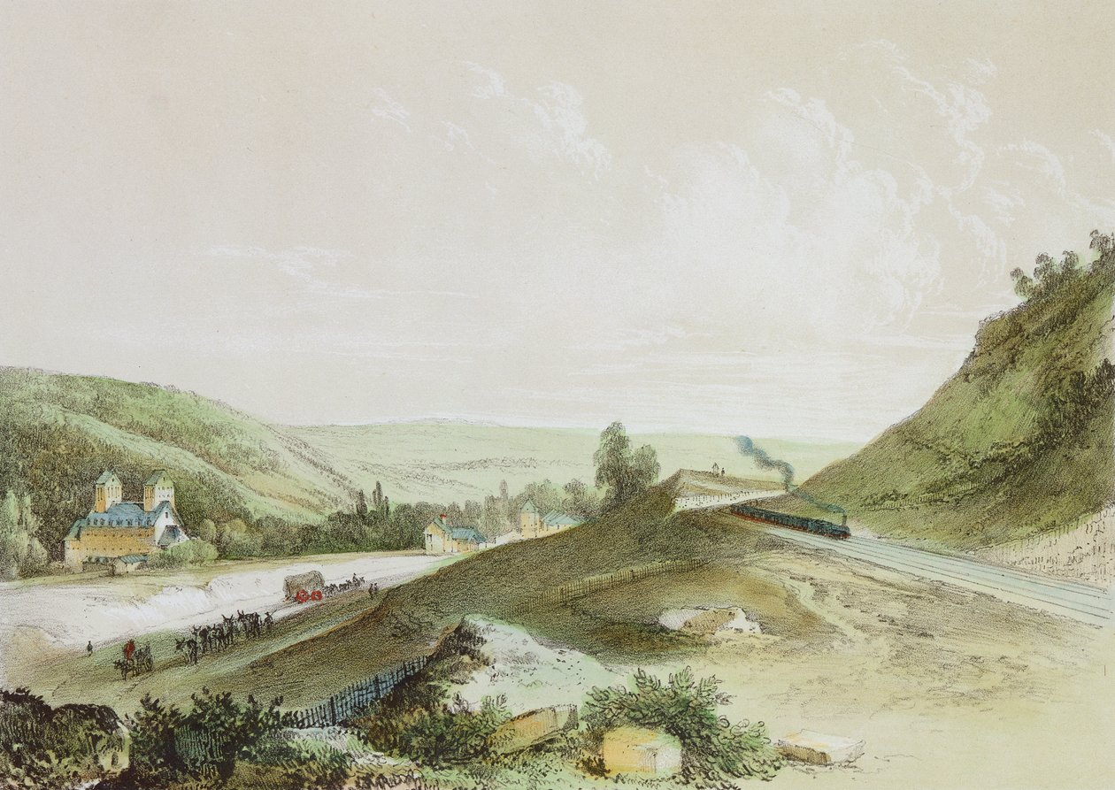 Udsigt over Paris-Orleans Railway nær Etrechy af Jean Jacques Champin