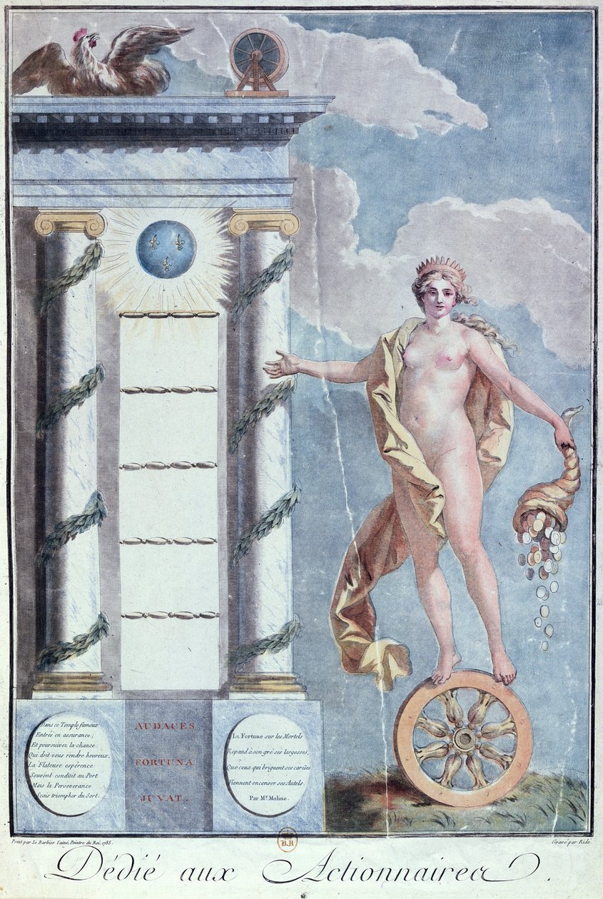 Allegori over det franske kongelige lotteri, 1785 af Jean Jacques Francois Le Barbier