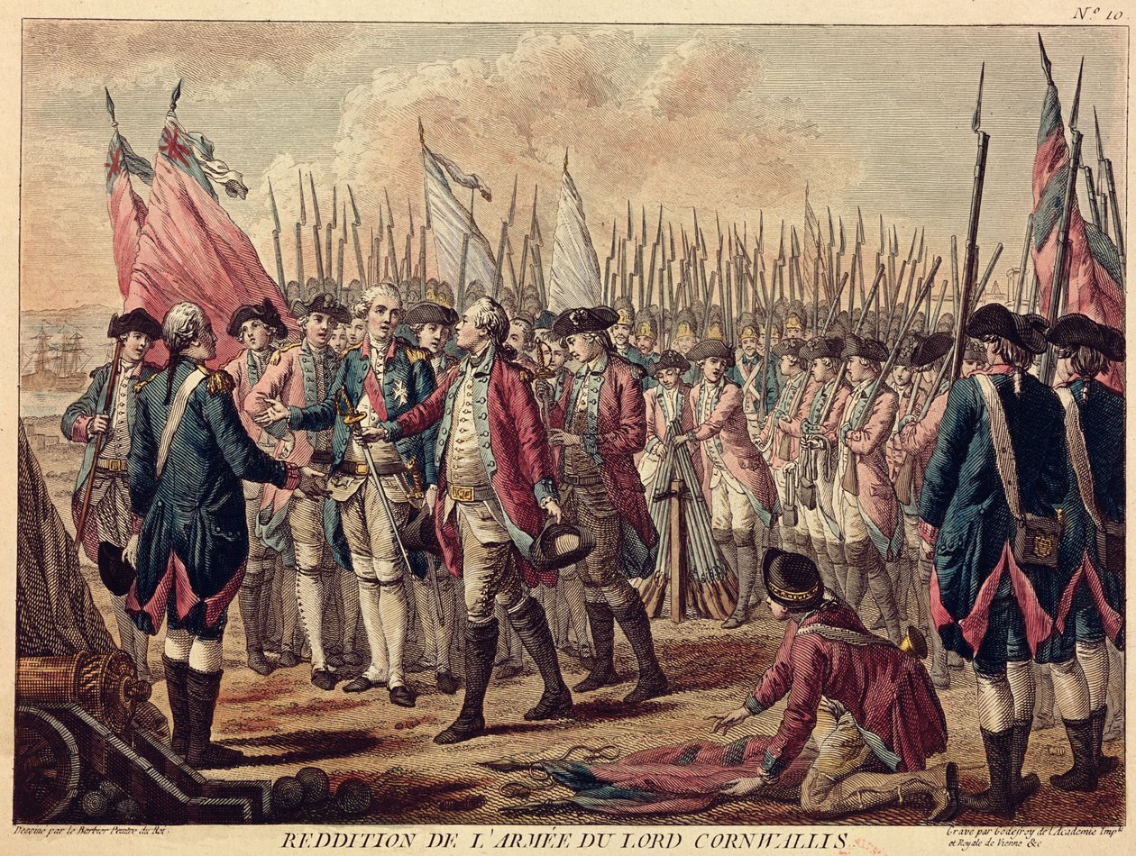 The Surrender of Yorktown, 17. oktober 1781 af Jean Jacques Francois Le Barbier