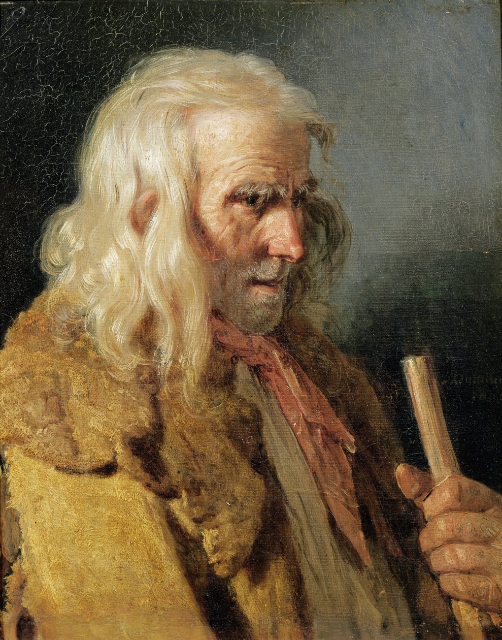 Portræt af en bretonsk bonde, 1834 af Jean Jacques Francois Monanteuil