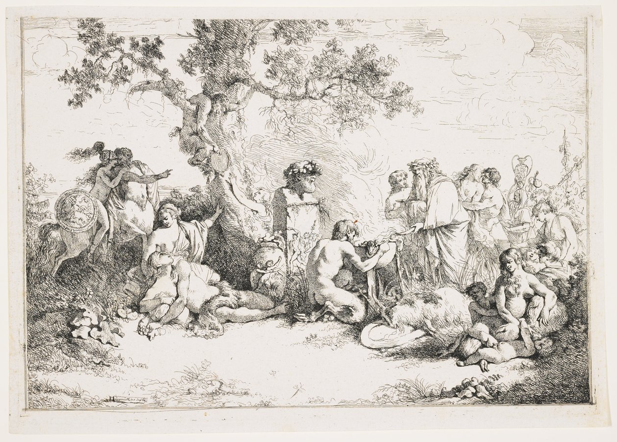 Offer til Pan, ca. 1760-1763 af Jean Jacques II Lagrenee