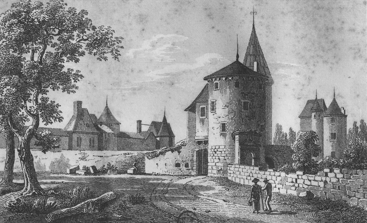 Udsigt over Chateau de Montaigne af Jean Jerome Baugean