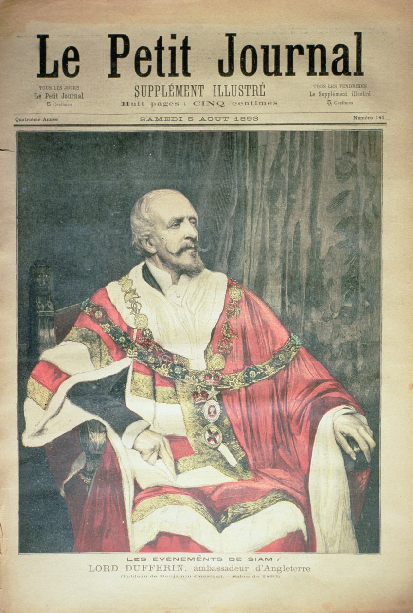 Begivenheder i Siam: Lord Dufferin, den britiske ambassadør, forside af 